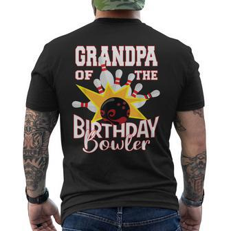 Grandpa Of The Birthday Bowler Kid Bowling Party Men's Back Print T-shirt | Mazezy