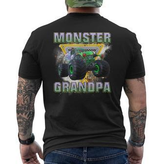 Grandpa Of The Birthday Boy Monster Truck Birthday Men's Back Print T-shirt | Mazezy