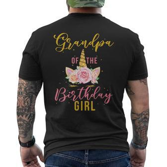 Grandpa Birthday Girl Grandfather Gifts Unicorn Birthday Mens Back Print T-shirt | Mazezy UK