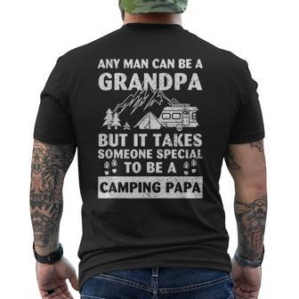 Grandpa Camp Lover Proud Camping Papa Fathers Day Men's T-shirt Back Print - Seseable