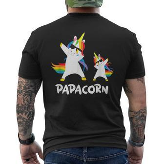 Grandpa Dad Papa Unicorn Papacorn Dab Dabbing T Men's T-shirt Back Print - Seseable