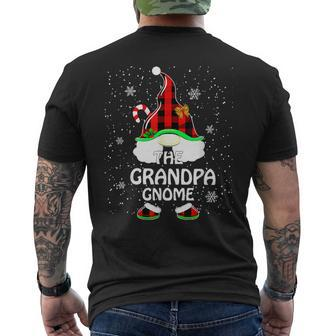 Grandpa Gnomies Red Plaid Matching Family Christma Funny Mens Back Print T-shirt | Mazezy CA