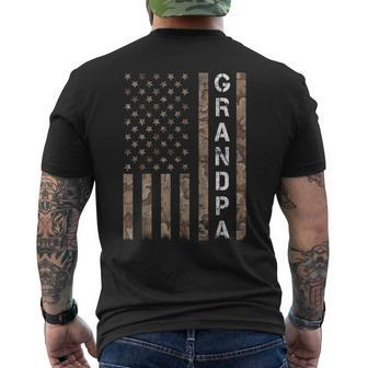 Grandpa Grandfather American Flag Fathers Day Men Gift For Mens Mens Back Print T-shirt - Seseable