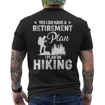Grandpa Grandma Hiking Retirement Men's Back Print T-shirt | Mazezy