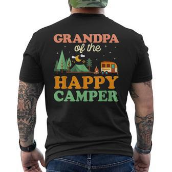Grandpa Of The Happy Camper Men 1St Bday Camping Trip Men's Back Print T-shirt | Mazezy