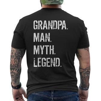 Grandpa Man Myth Legend Grandfather Gift Mens Back Print T-shirt | Mazezy