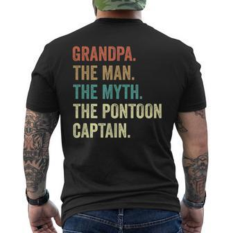 Grandpa Man Myth Pontoon Captain I Pontoon Men's Back Print T-shirt | Mazezy