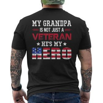 My Grandpa Is Not Just A Veteran Hes My Hero American Men's T-shirt Back Print - Seseable