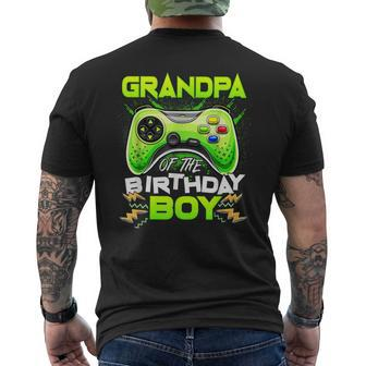 Grandpa Of The Birthday Boy Matching Video Gamer Birthday Gift For Mens Mens Back Print T-shirt | Mazezy