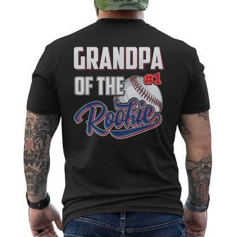 Grandpa Of Rookie 1 Years Old Team 1St Birthday Baseball Men's Back Print T-shirt | Mazezy