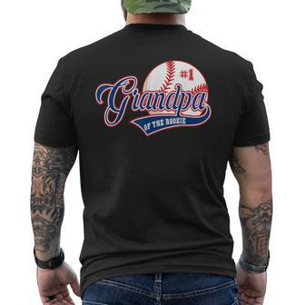 Grandpa Rookie Of Year 1St Birthday Baseball Theme Matching Men's Back Print T-shirt | Mazezy