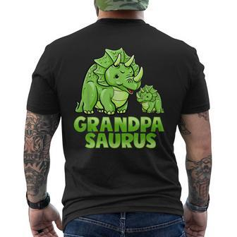Grandpa Saurus Dinosaur Grandpasaurus For Papa Men's Back Print T-shirt | Mazezy