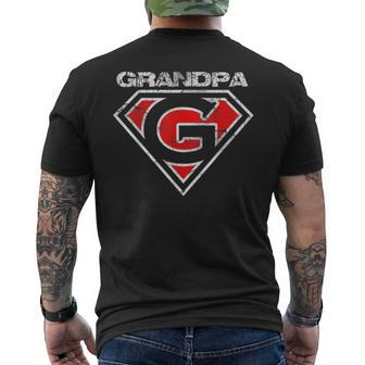Grandpa Superhero Fathers Day Men's T-shirt Back Print - Seseable