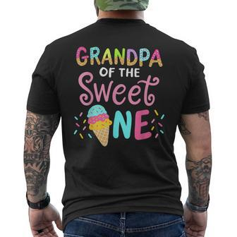 Grandpa Of Sweet 1 First Birthday Matching Family Ice Cream Men's Back Print T-shirt | Mazezy