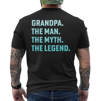Grandpa The Man Myth And Legend Mens Back Print T-shirt - Seseable