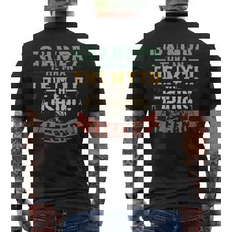 Grandpa The Man The Myth The Fishing Legend Mens Back Print T-shirt - Seseable