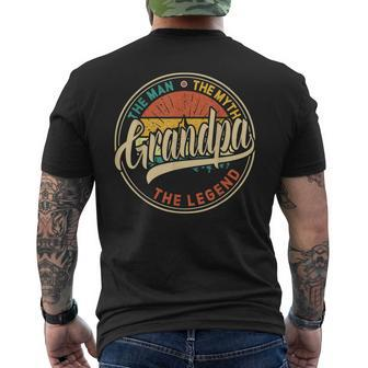 Grandpa The Man The Myth The Legend Fathers Day Gift For Mens Mens Back Print T-shirt - Seseable