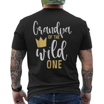 Mens Grandpa Of The Wild One Matching 1St Birthday First Thing Men's T-shirt Back Print - Seseable