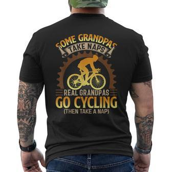 Some Grandpas Take Naps Real Grandpas Go Cycling Men's Back Print T-shirt | Mazezy