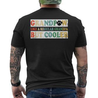 Grandpaw Like A Regular Grandpa But Cooler Vintage Retro Mens Back Print T-shirt | Mazezy