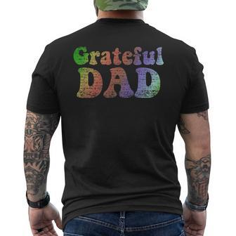 Mens Grateful Dad Vintage Fathers Day Men's T-shirt Back Print - Seseable