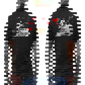 Great Pyrenees Pyrenean Mountain Dog With Stuffed Animal Men's Back Print T-shirt | Mazezy