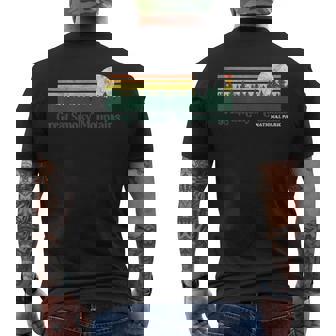 Great Smoky Mountains National Park Vintage Distressed 80S Men's Back Print T-shirt | Mazezy