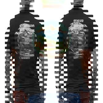 Great Smoky Mountains National Park Vintage Scene Souvenir Men's Back Print T-shirt | Mazezy