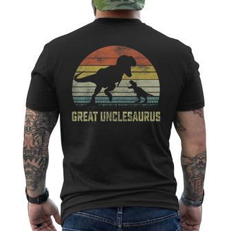 Great Unclesaurus T Rex Dinosaur Great Uncle Saurus Family Mens Back Print T-shirt