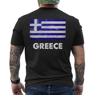 Greece Flag Greek Men's T-shirt Back Print - Seseable
