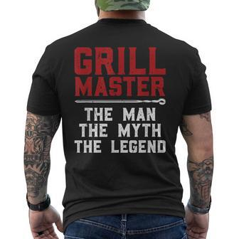 Grill Master The Man The Myth The Legend | Bbq Mens Back Print T-shirt - Seseable