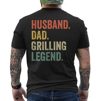 Mens Grilling Bbq Father Husband Grill Dad Legend Vintage Men's T-shirt Back Print - Seseable