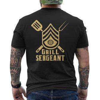 Grilling Bbq Meat Dad Grandpa Grill Sergeant Vintage Men's T-shirt Back Print - Seseable