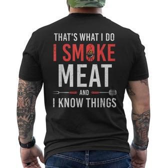 Mens Grilling - Smoke Meat I Know Things - Bbq Men's T-shirt Back Print - Seseable