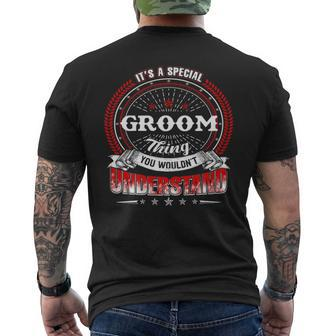 Groom Family Crest Groom Groom Clothing Groom T Groom T For The Groom Men's T-shirt Back Print - Seseable