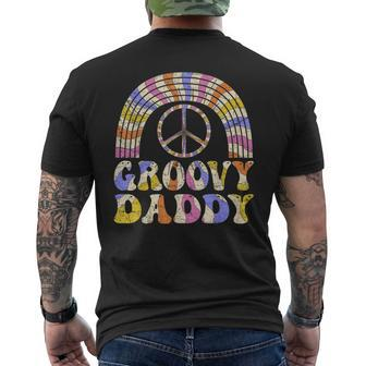 Groovy Daddy 70S Aesthetic Nostalgia 1970S Retro Hippie Dad Men's T-shirt Back Print - Seseable