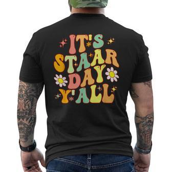 Groovy Its Staar Day Yall Testing Day To Teacher Student Mens Back Print T-shirt - Seseable