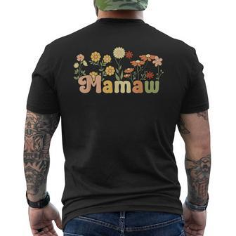 Groovy Mamaw Grandmother Flowers Mamaw Grandma Men's Back Print T-shirt | Mazezy