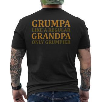 Grumpa Like A Regular Grandpa Only Grumpier Grandfather Papa Mens Back Print T-shirt | Mazezy
