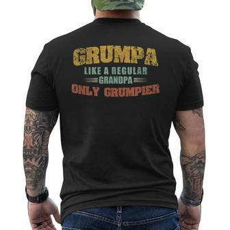 Grumpa Like A Regular Grandpa Only Grumpier Fathers Day Men's Back Print T-shirt | Mazezy