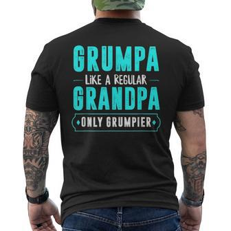 Grumpa Like A Regular Grandpa Only Grumpier Fathers Day Men's T-shirt Back Print - Seseable