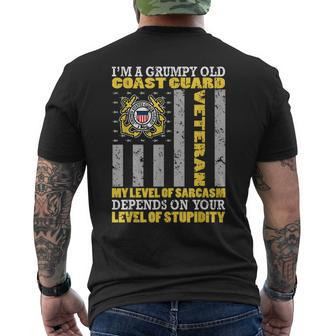 Grumpy Old Coast Guard United States Military Veteran Men's T-shirt Back Print - Seseable