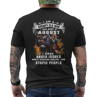 I Am A Grumpy Old Man I Was Born In August I Have Anger Issu Men's Back Print T-shirt | Mazezy DE