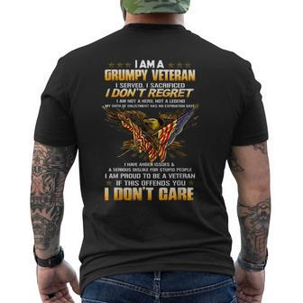 I Am A Grumpy Old Veteran I Served I Sacrificed V2 Men's T-shirt Back Print - Seseable