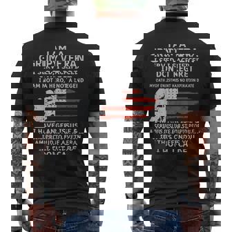 I Am A Grumpy Veteran I Dont Care Veteran Grumpy Old Man Men's Back Print T-shirt | Mazezy