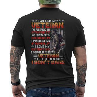 I Am A Grumpy Veteran Proud To Be Veteran - Proud Veterans Men's T-shirt Back Print - Seseable