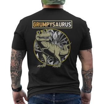 Grumpysaurus Grumpy Dinosaur Fathers Day Men's T-shirt Back Print - Seseable