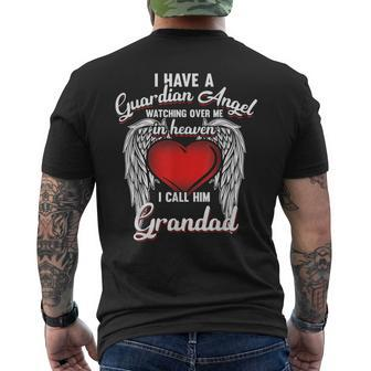 I Have Guardian Angel In Heaven I Call Grandad Men's Back Print T-shirt | Mazezy
