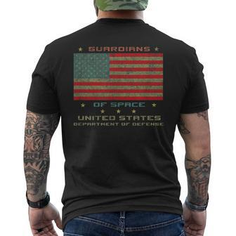 Guardians Of Space Defense Vintage Usa Military Force Flag Mens Back Print T-shirt | Mazezy UK