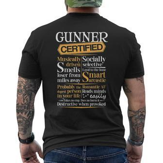 Gunner Name Gift Certified Gunner Mens Back Print T-shirt - Seseable